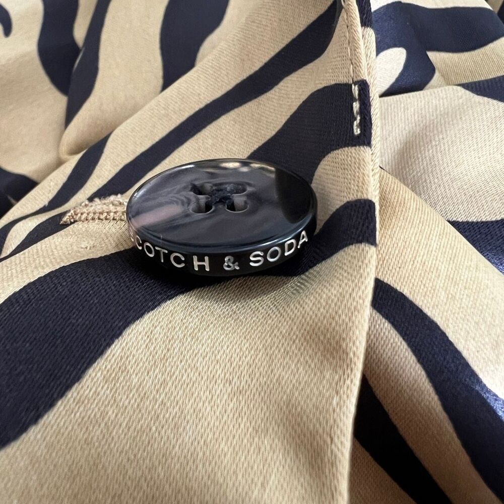 Scotch & Soda Amsterdam Animal Print Satin Blazer Gold Black Size L - Picture 7 of 10